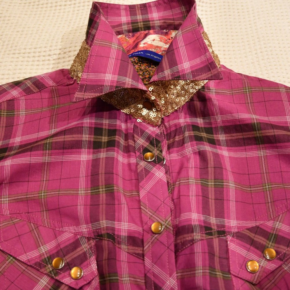 Georg Roth Los Angeles Plaid and Sequin shirt - Never worn